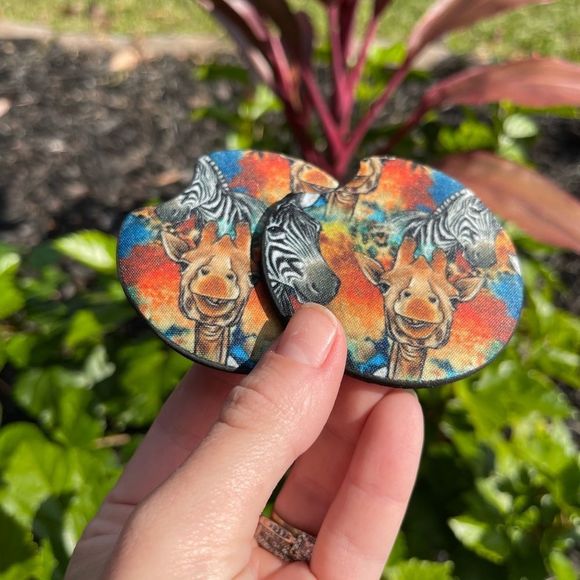 Tie Dye Safari Car Coaster Set | Animal Coaster Set - Picture 11 of 13